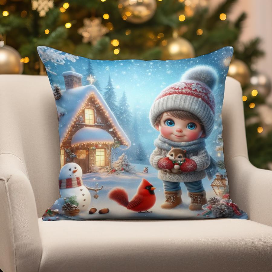 Home Decor Christmas-themed Cute Animal Pillows Suitable For Sofa Bedroom Car Pillow Cover Cushion Rectangular Back Cushion