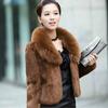 2024 Autumn/Winter Korean Style Faux Mink & Fox Fur Slimming Jacket for Women