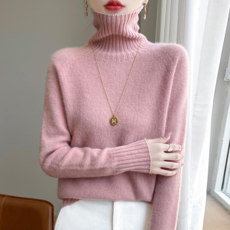 Women's Cashmere Sweater Qinghe Cashmere 30% Cashmere 70% Wool Autumn and Winter Cashmere Thick Pullover Soft and Warm
