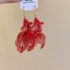 Chinese Style Koi Fish Earrings: Exaggerated Retro Hooks for Women