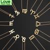 12 For Women Constellation Charm Gold Color Necklaces Zodiac Chain Alloy Metal Card Necklaces Aries Aquarius Charm Jewelry And MenTrendy Charm