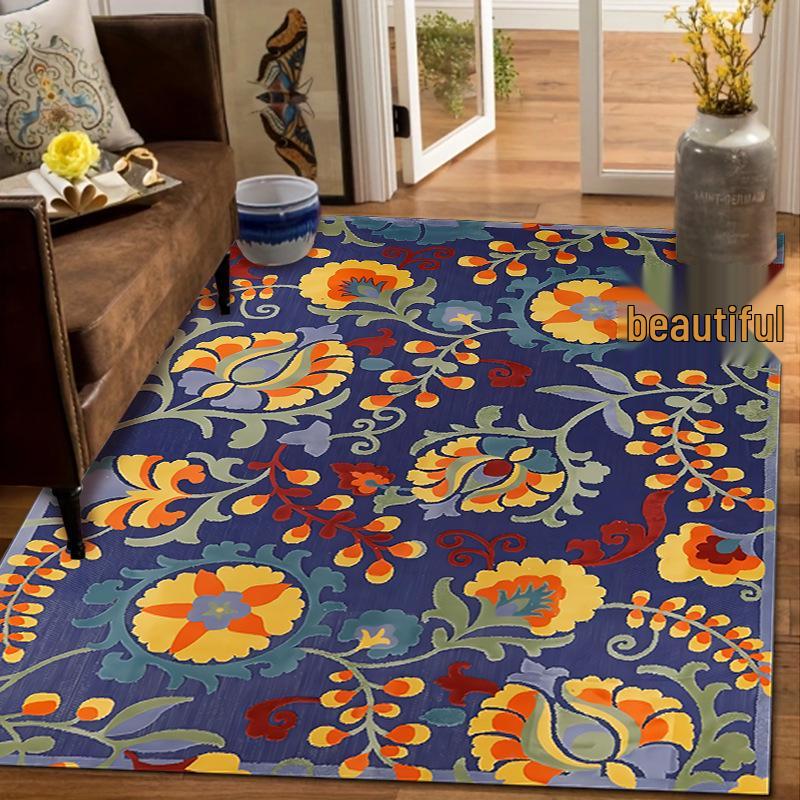 European Classic Living Room Carpet - Washable, Dirt-Resistant, Full Coverage, Bedroom Bedside, Water-Absorbent, Anti-Slip Mat