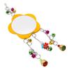 Chicken Mirror Toys Wood Chicken Hanging Mirror Toys with Bell for Chicken Stuff Parakeet Bird Playing