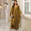 Polyester Gold Fake Loose Large Size Long Dress Beach Jacket Dress Long Dress