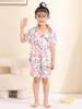 Ice Silk Summer Pajamas Set for Kids - Short Sleeve & Long Pants