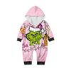 Parent-Christmas Printed Parent-Child Hooded Zip One-piece Homewear