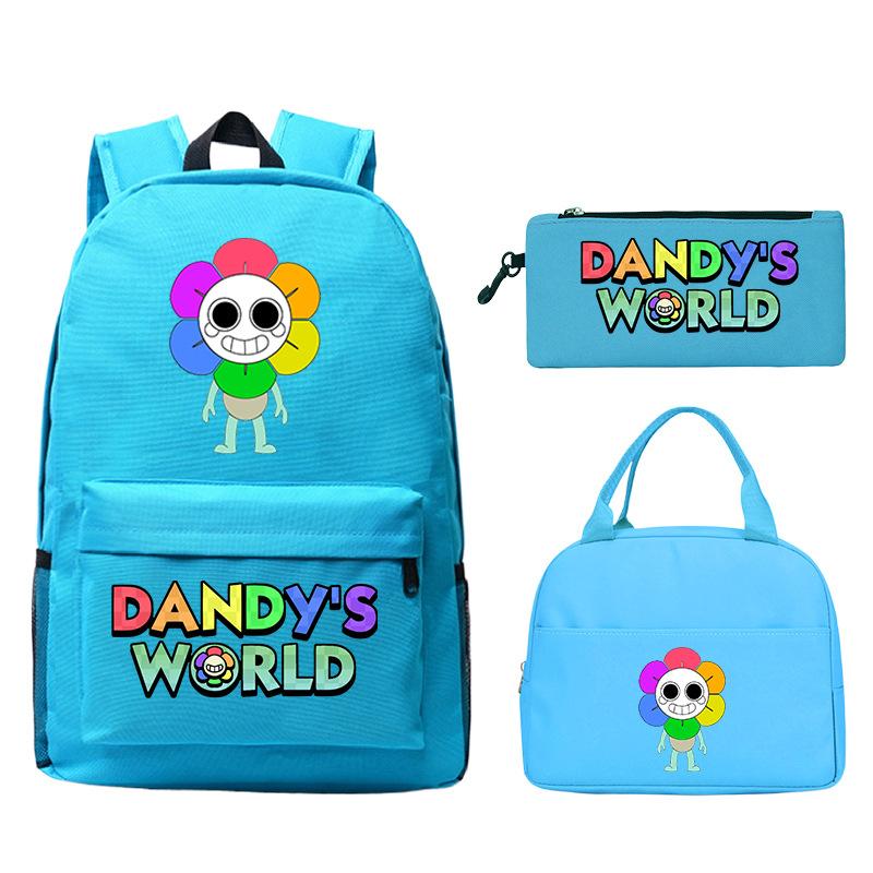 Dandy's World Game Merchandise Printed Primary and Secondary School Schoolbag Three-piece Set Foreign Trade Popular Children's Backpack