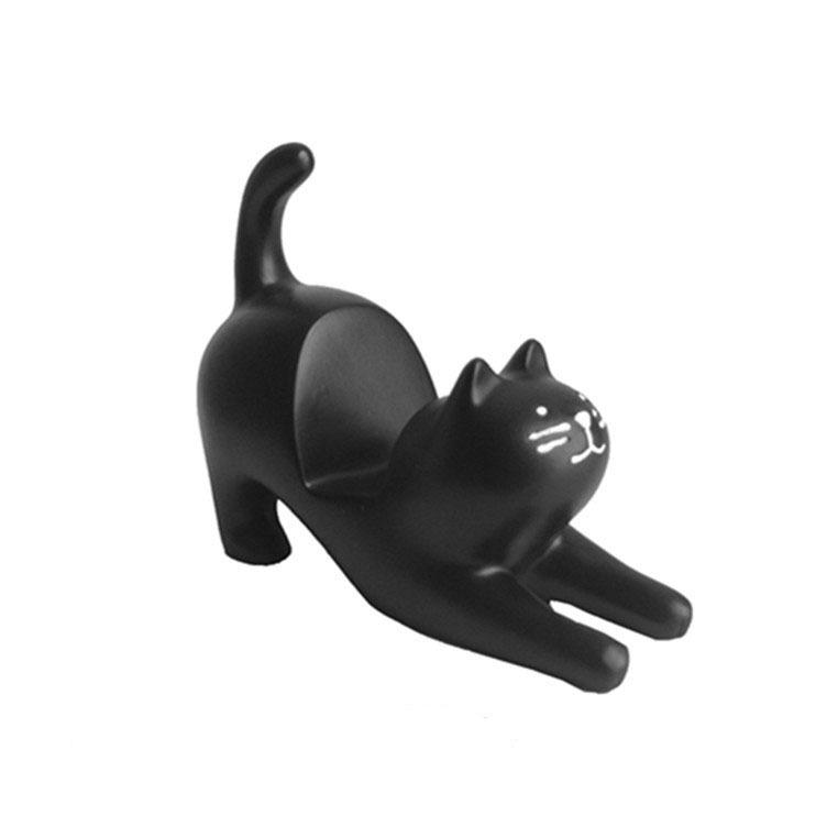 Weißer Katzen-Telefon- & Tablet-Ständer - Kreatives Harz-Ornament Geschenk