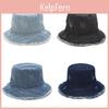 Vintage Denim Fischerhut mit breiter Krempe Sonnenschutz für Sommer Outdoor-Bekleidung