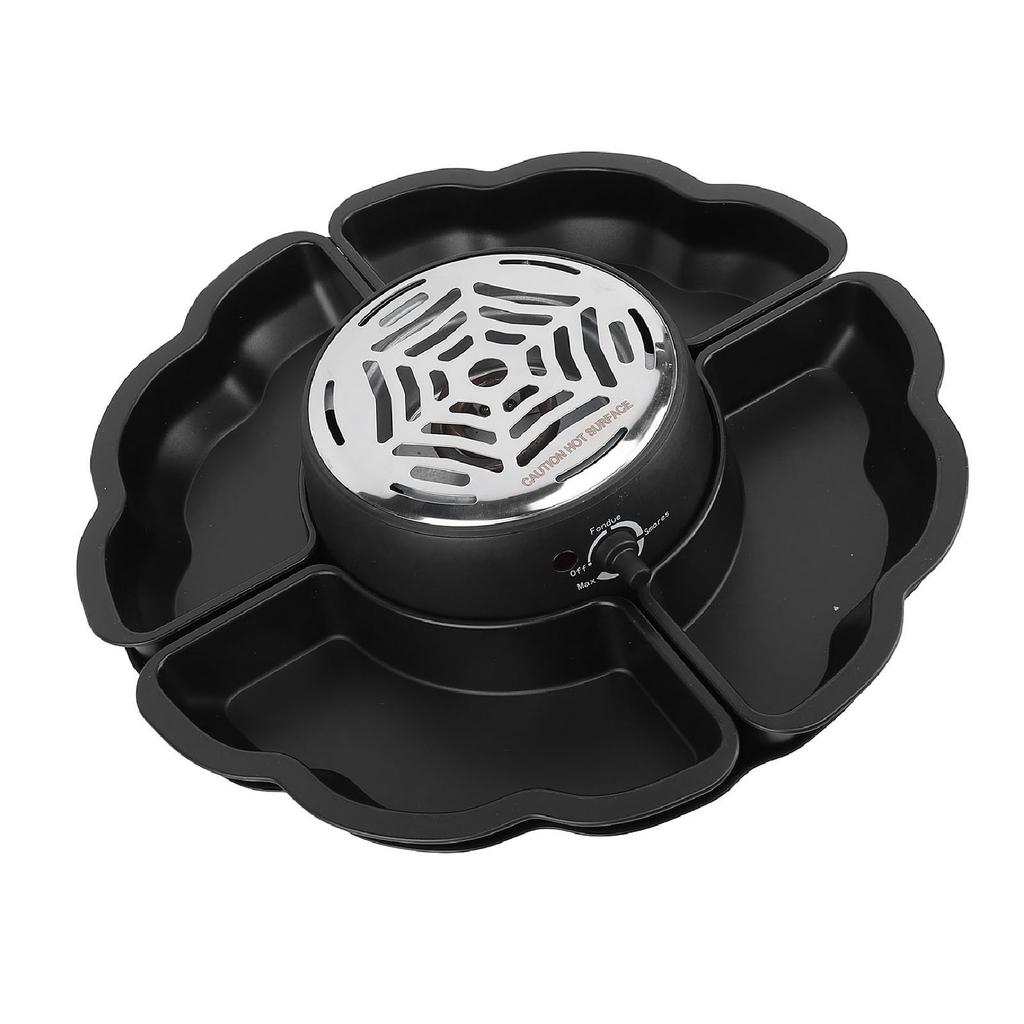 Chocolate Fondue Set Tabletop Indoor Smores Kit Electric Smores Roaster with Detachable Trays for