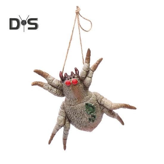 Halloween Pendant Realistic Creepy Hanging Rat Pig Head Spider Bat Decoration Haunted House Prop for Halloween Party