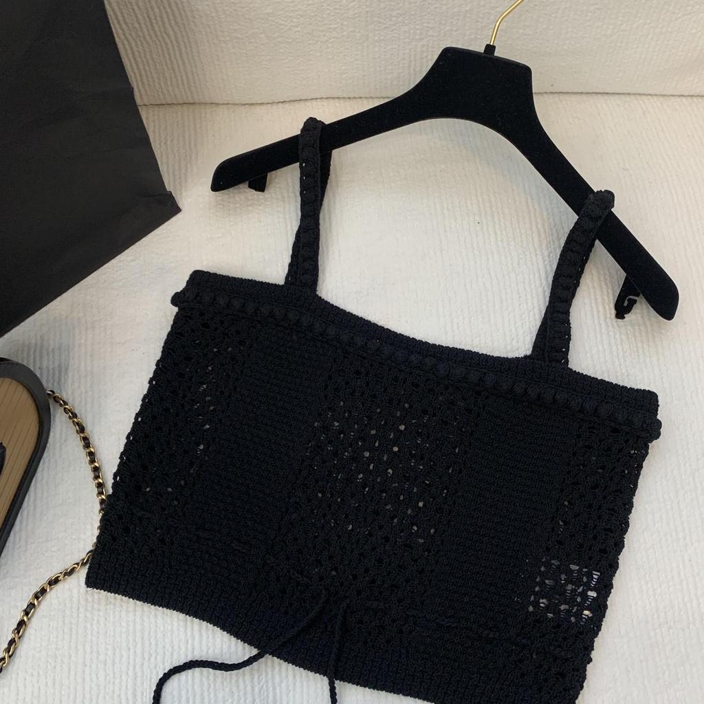 2026 Spring Korean Style Versatile Hollow Strappy Camisole for Women