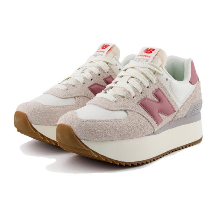 New Balance NB 574 Retro Látka Syntetická kůže Odolné Nízké Ležérní Město Dojíždění Běžecké boty Dámské tenisky Šedá Růžová WL574ZQB