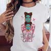 Maycaur Moda Maglietta da Donna Divertente con Stampa di Ragazza Top Neri Casual Anni '90 Maglietta da Donna Ragazza Top Grafico Harajuku Femminile