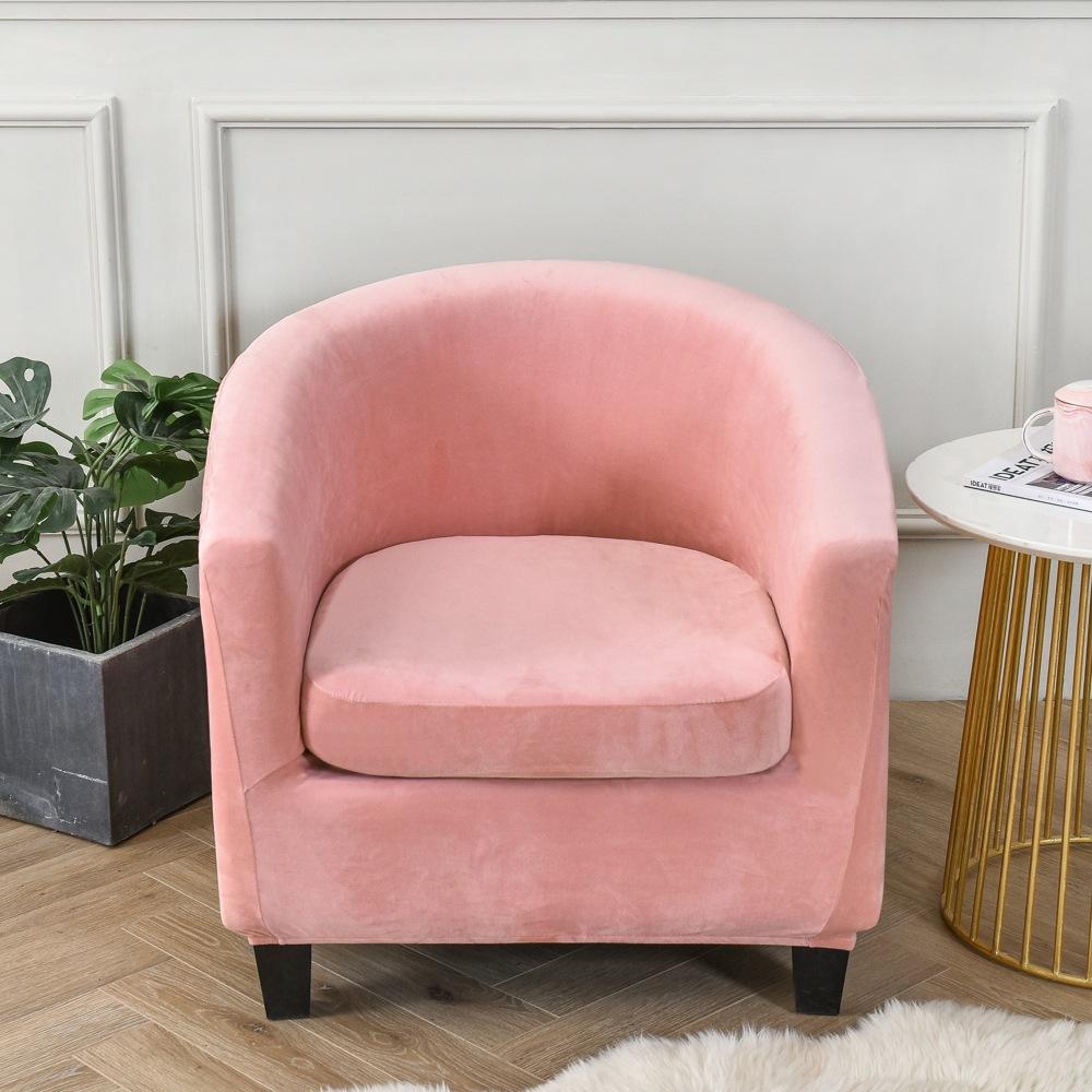 Velvet Club Chair Cover 2pcs/Set Tub Sofa Cover Small Round Sofa Slipcovers for Living Room Couch Cover With Seat Cushion Covers