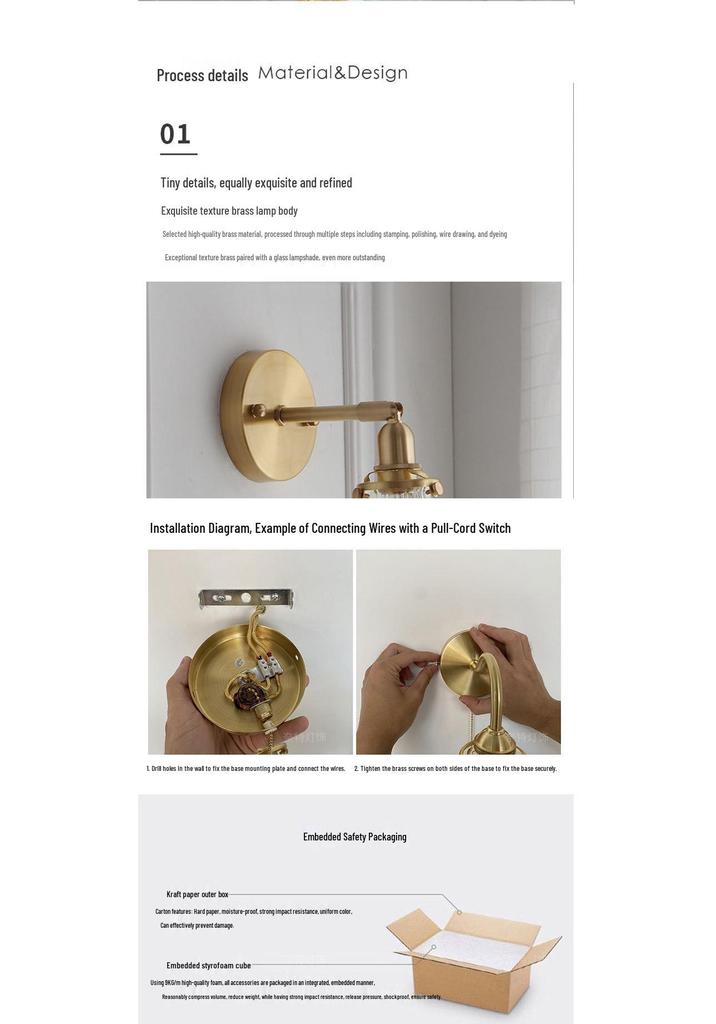Nordic Japanese Brass & Glass Pumpkin Wall Lamp for Living Room, Bathroom, or Hallway