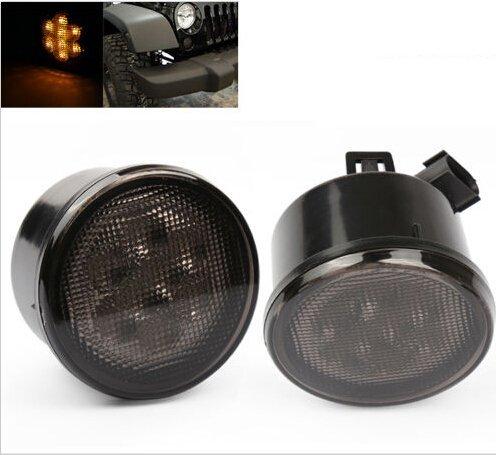 

Szmsmy Wrangler LED Turn Signals for Front Grill, 8 Row LED Lights, Set of