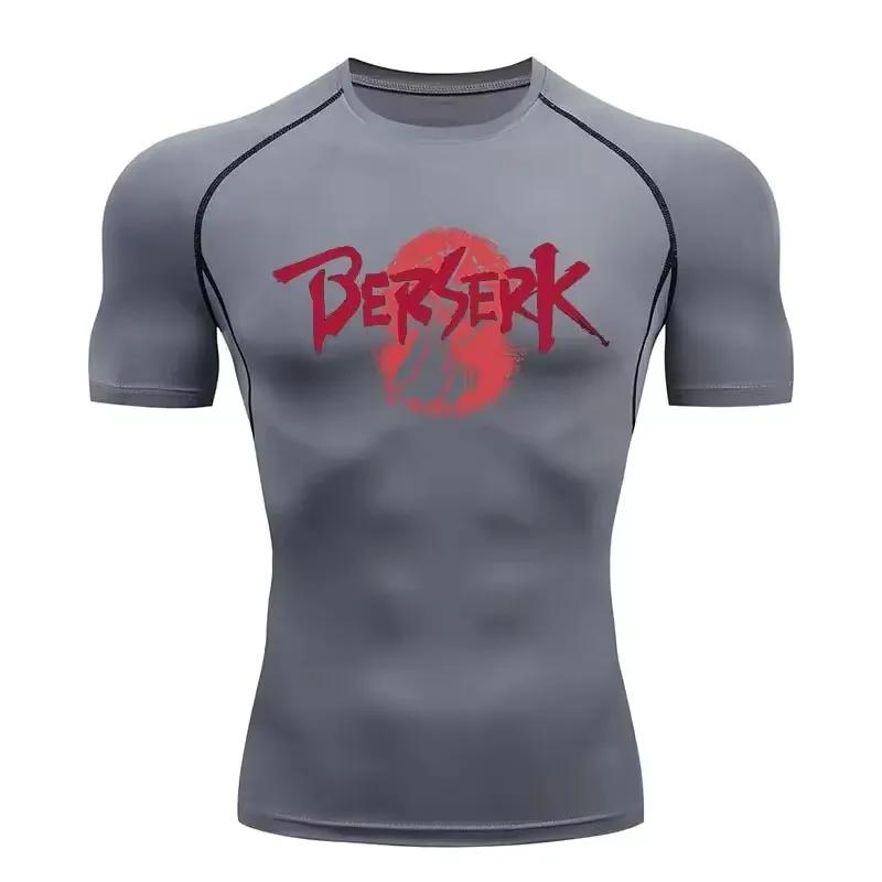 

Anime Berserk Compression T-shirt Men Elastic Tight Sportswear Short-sleeved Gym Bodybuilding Quick-drying Sweatshirt Top S