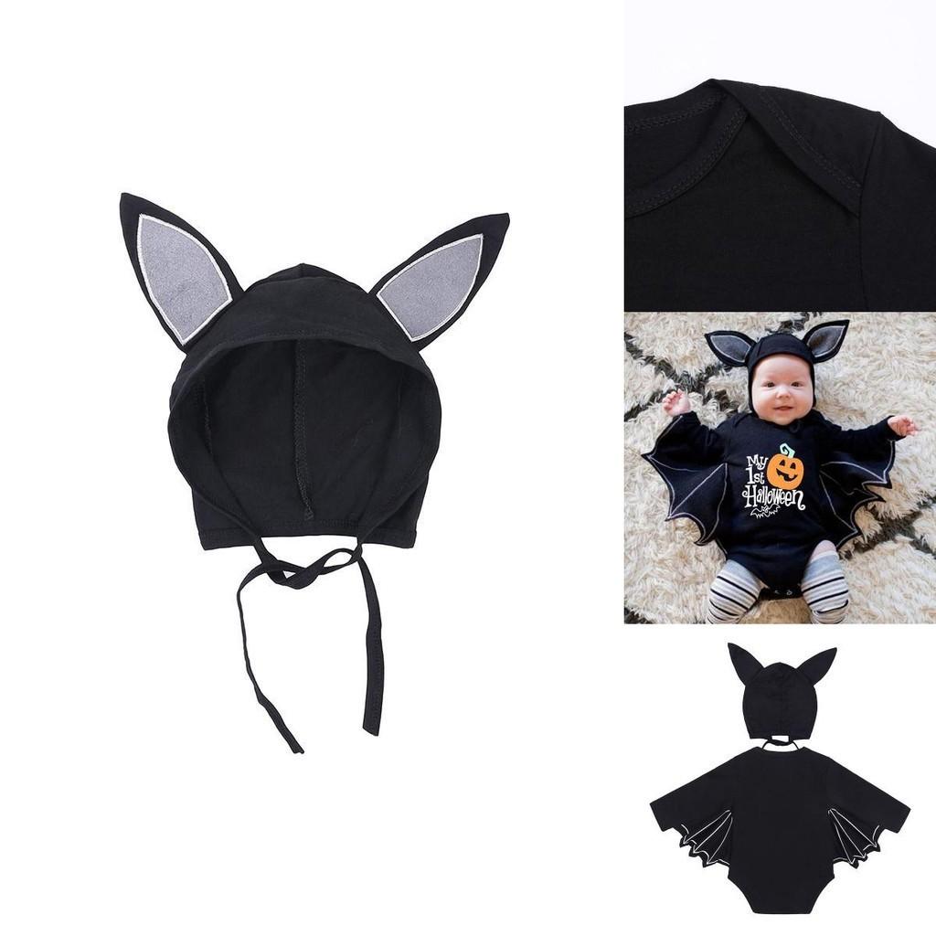 Adorable costume de chauve-souris Halloween Cosplay pour bébé garçon fille tout-petit, ensemble barboteuse avec chapeau