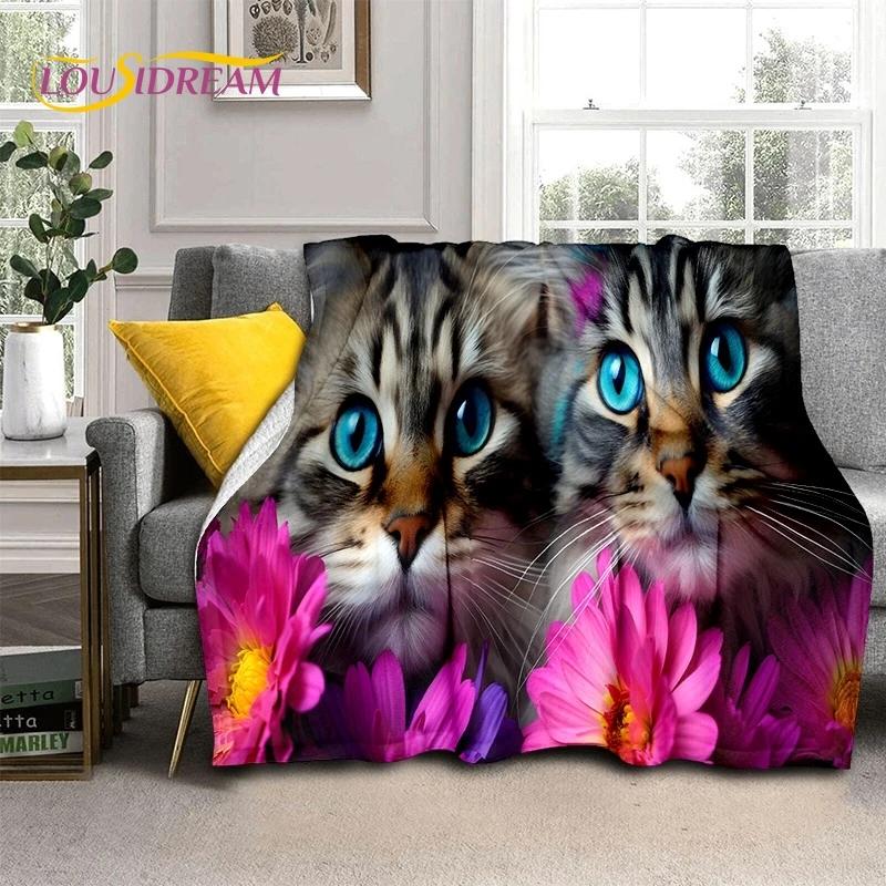 Persian Cat,Cute Calico Cat,Ragdoll Cartoon Soft Flannel Blanket for Beds Bedroom Sofa Picnic,Throw Blanket for Outdoors Leisure