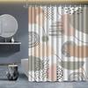 1pc Modern Unisex Abstract Geometric Patterned Shower Curtain, Polyester Fabric, Machine Washable, Suitable for Bathroom Décor.