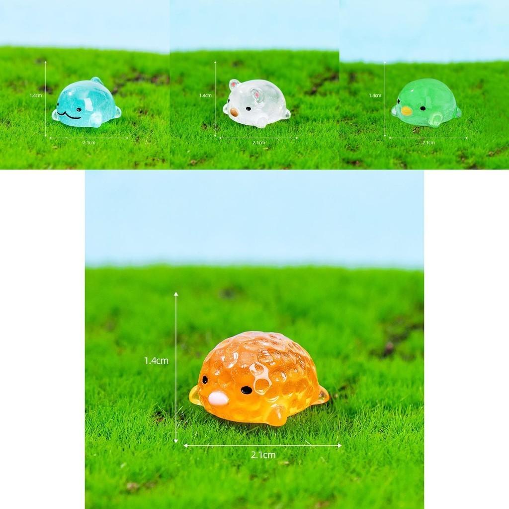Cute Glow-in-the-dark Resin Animal Miniatures For Diy Micro Landscape Decor