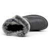 Women's 2025 Waterproof Rabbit Fur Snow Boots, European Size 45, with Widened Velcro Mid-Tube Design