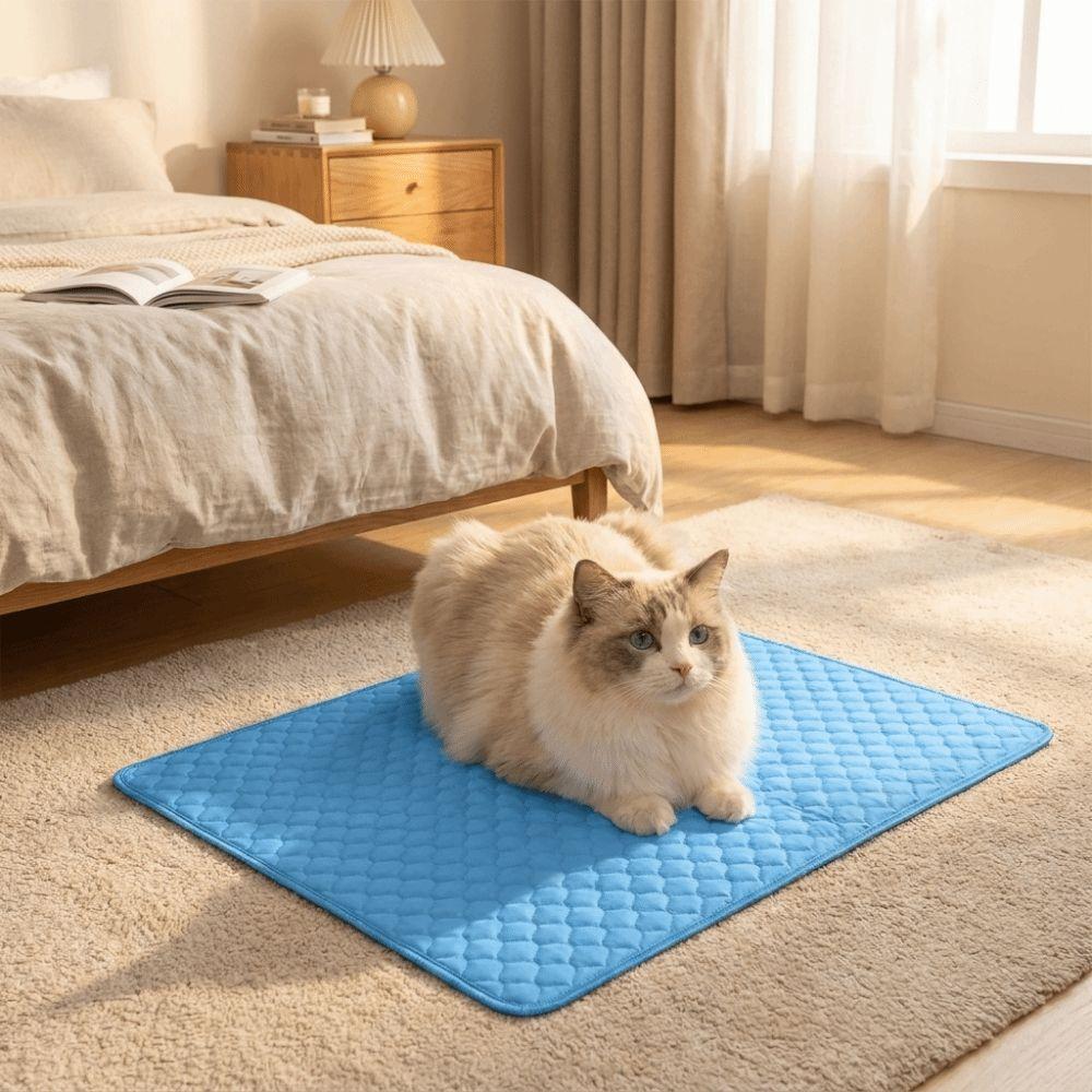Pet Floor Mat Nonslip Dog Cooling Pad Breathable Comfortable Pet Cool Mattress Ice Silk Soft Dog Sleeping Mat All Season