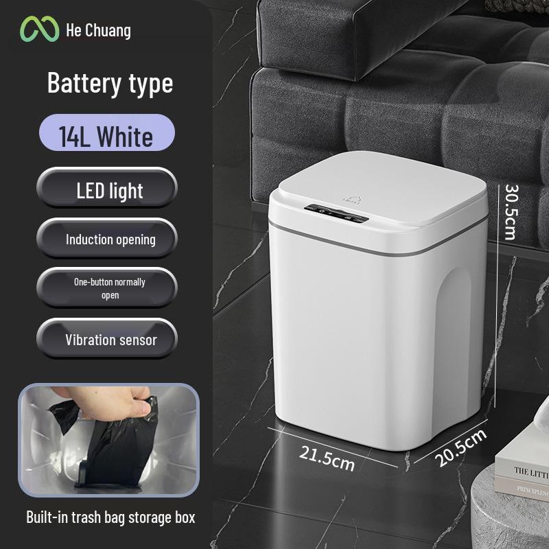 Waterproof Smart Sensor Trash Can with Automatic Lid for Kitchen, Bathroom, and Living Room