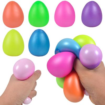 Osterei-Zerquetschspielzeug, langsame Rückfederung, flexibles TPR, Stressabbau, lustiges, buntes Ei-Quetschspielzeug, sensorisches Zappelspielzeug, Geburtstagsgeschenk für Kinder und Erwachsene