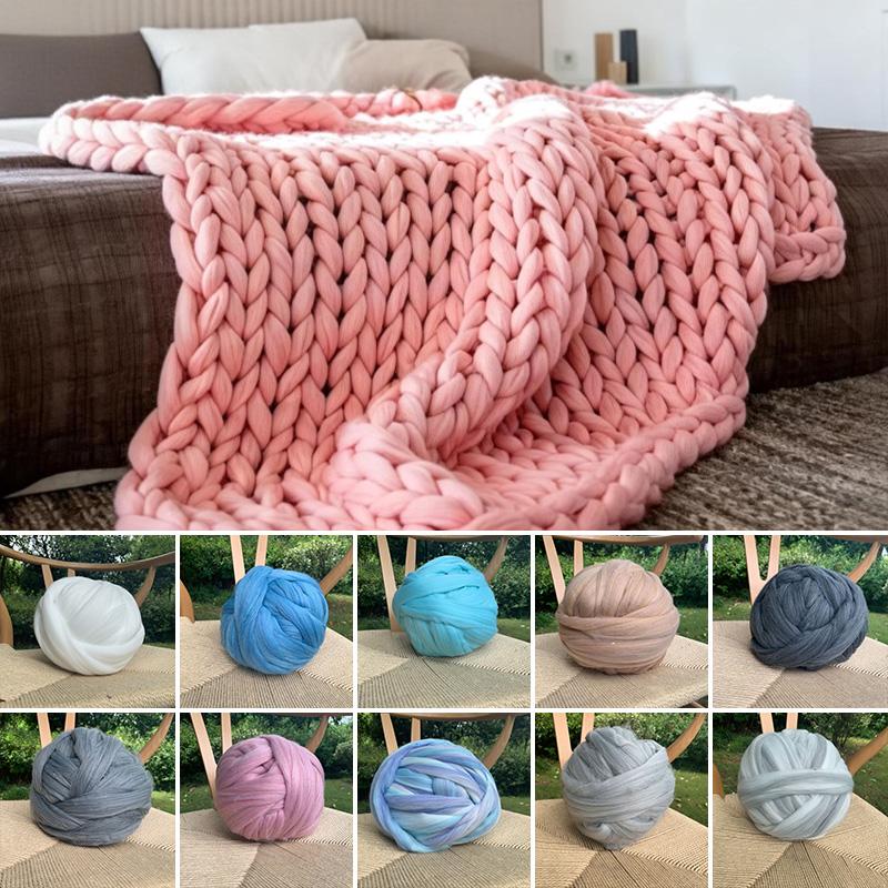 1000g Ball Super Chunky Wollgarn Bulky Garnstrang Hand-/Armstrick Decke Garn Heimwand Dekoration