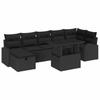 Set Divano da Giardino con Cuscini 8 pz Polyrattan Nero