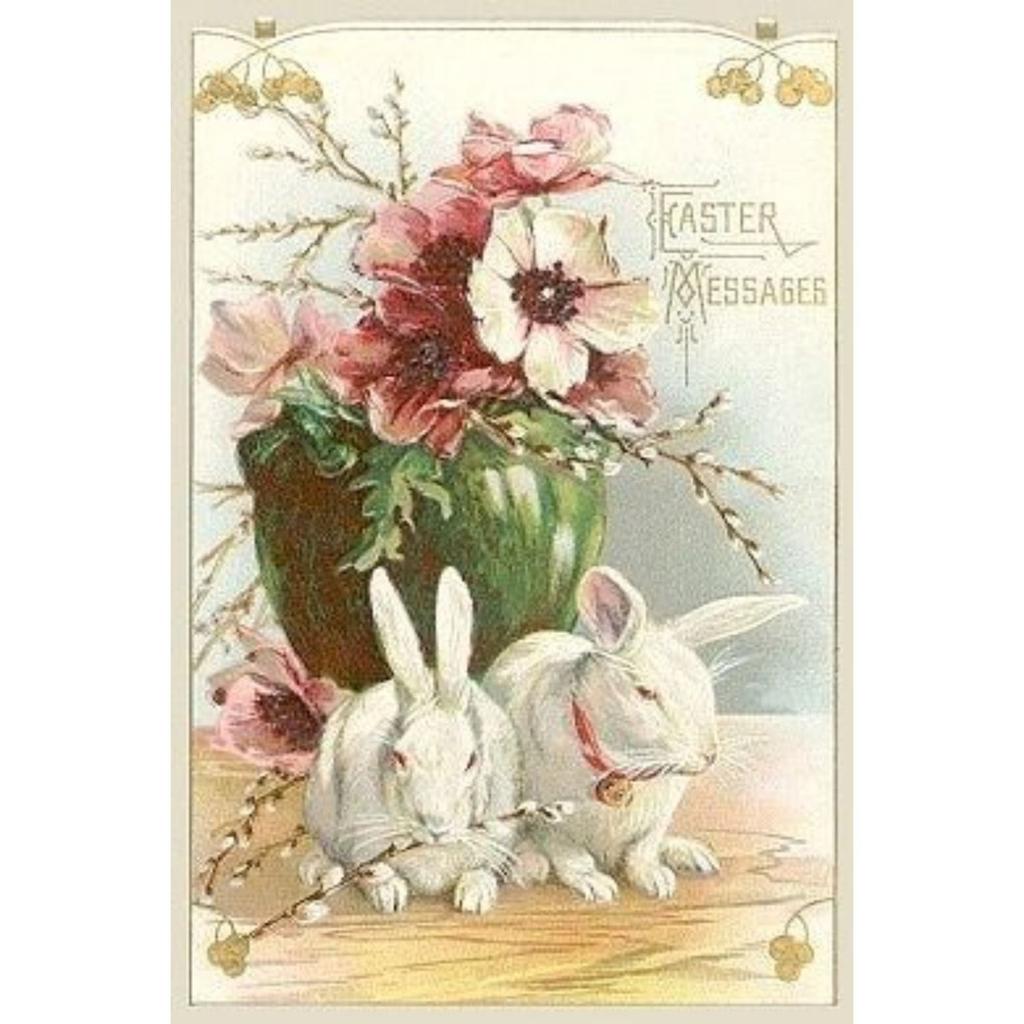 Retro Metal Wall Sign, Easter Bunny with Eggs, Vintage Tin Plate Home Decor