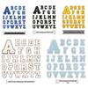 7cm White Background Royal Blue Text Embroidered Letter Patch for Bags & Decor