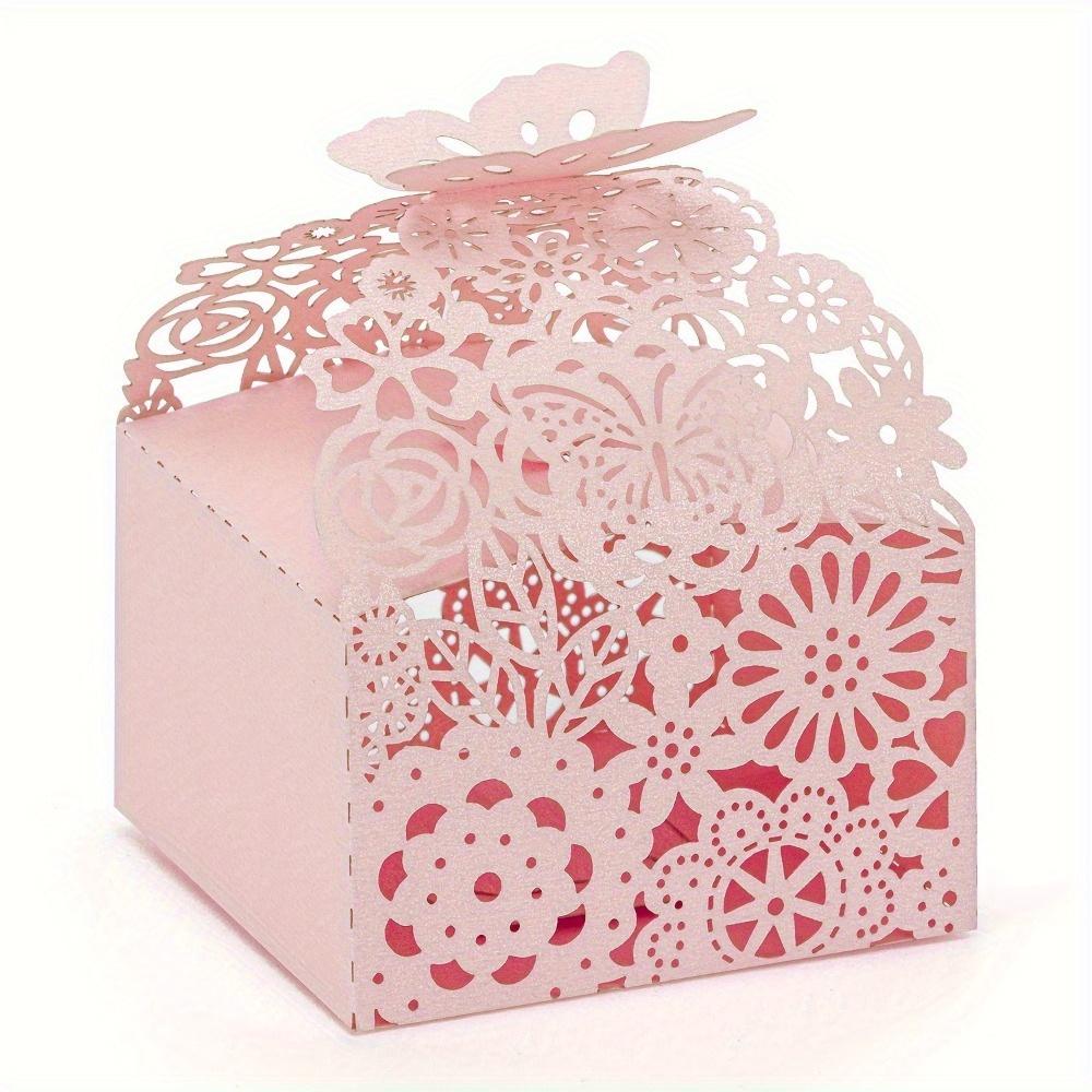 50pcs Laser Cut Favor Boxes Floral Favor Boxes Party Favor Boxes for Bridal Anniverary Wedding Party Favor Pink Small Business Supplies Packaging Box
