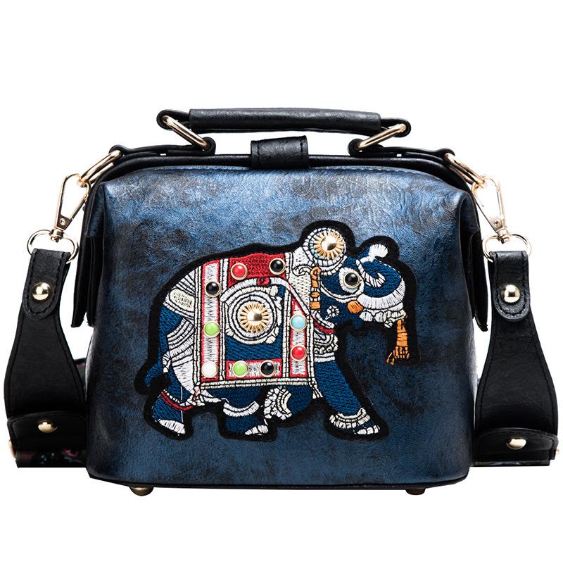 Women's 2022 Retro Embroidered Wide Strap Shoulder Bag - National Style Crossbody with Large Capacity