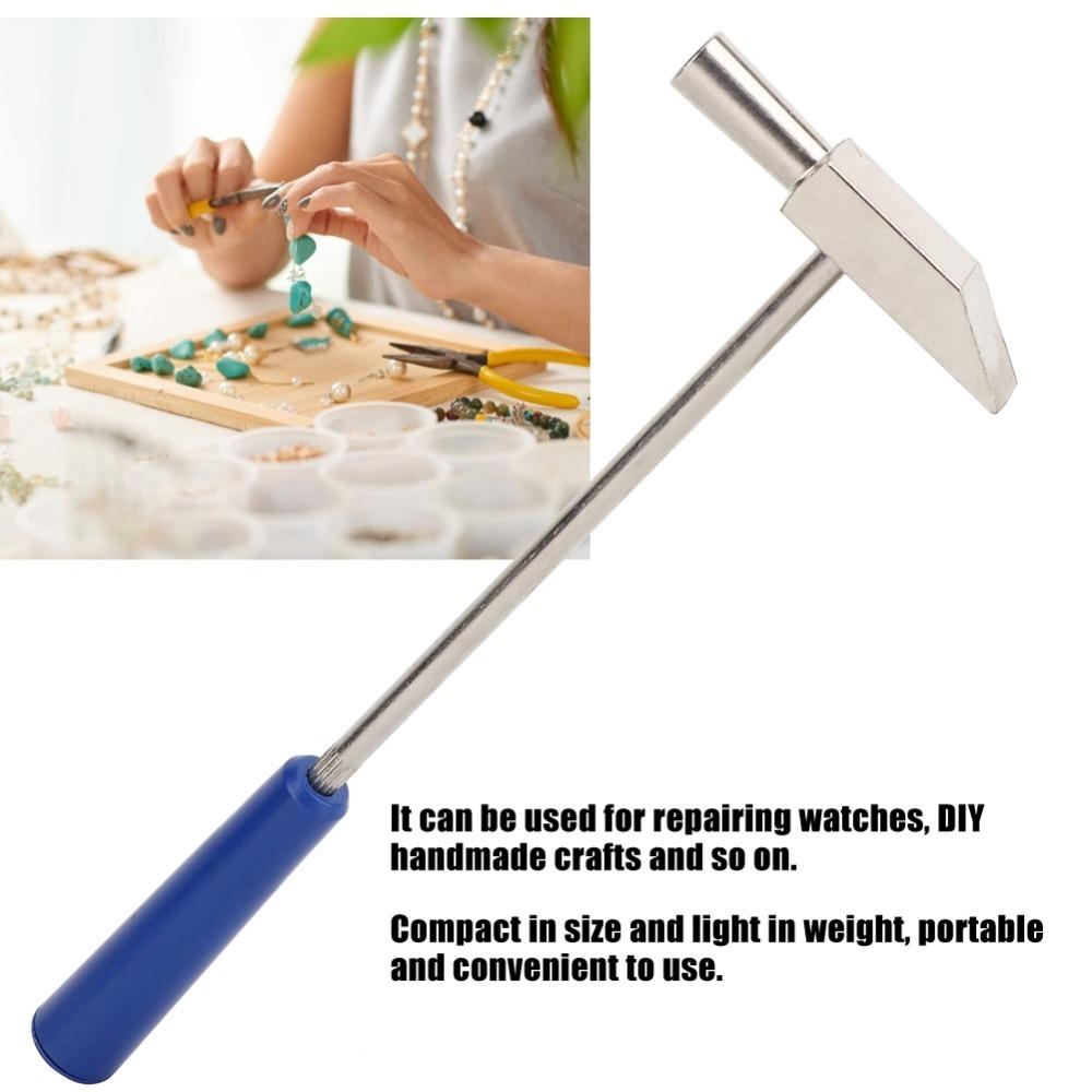 Metal Head Jewelry Hammer Black Grip Double Head Hammer Portable Hammer Jewelry Making