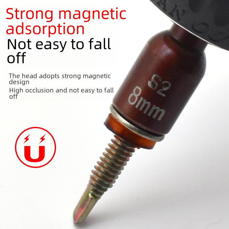 Non-Magnetic S2 Hex Socket Magnetic Wrench, 8mm Hand Drill Attachment