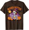 Skelett Design Lustiges Kaffee Trinken Design Skelett Unisex T-Shirt