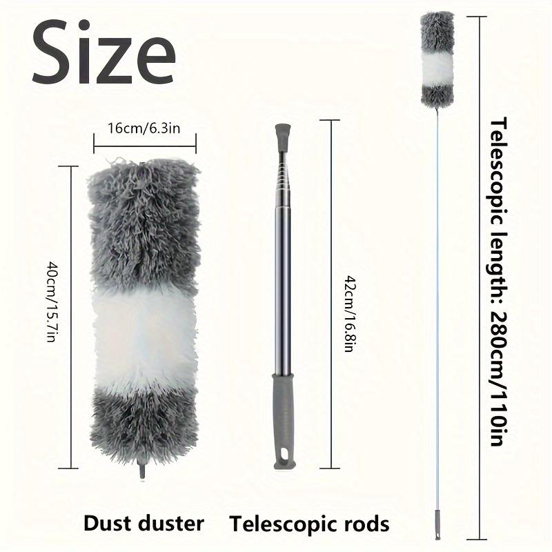 

Сверхдлинная выдвижная щетка для пыли с гибкой головкой, моющаяся щетка для пыли для высоких потолков, вентиляторов, мебели, автомобиля, многоразовый инструмент для уборки