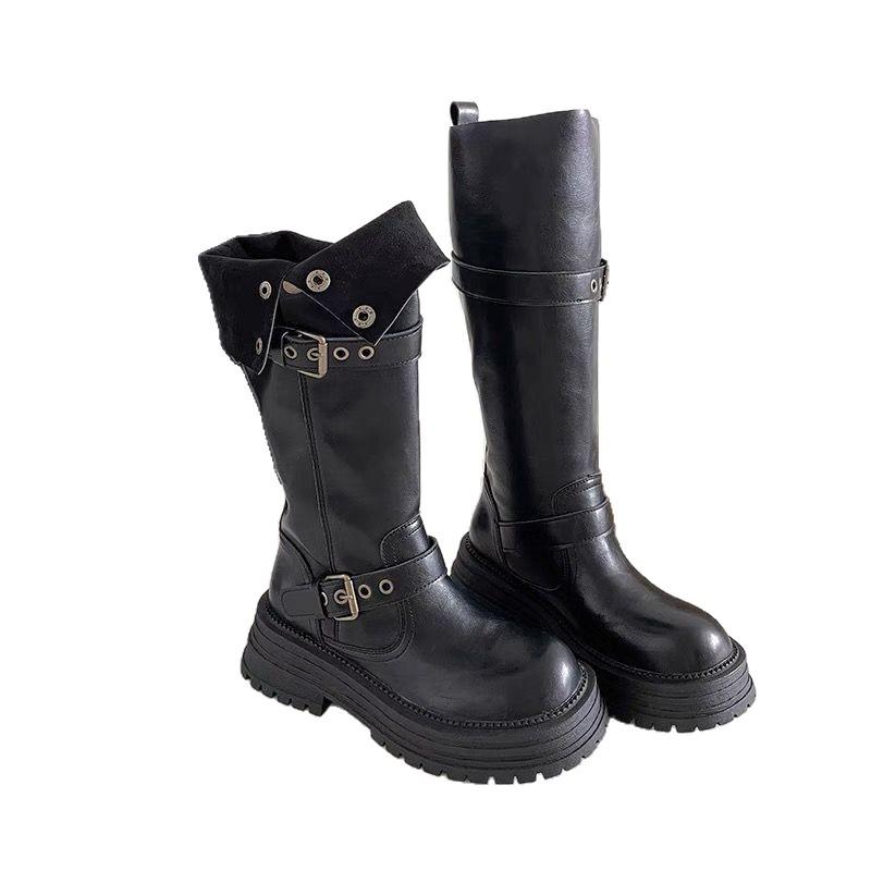 Western boots, cowboy boots, children's summer Xinjiang travel boots, brown Maillard knight boots, thick-soled Martin boots.