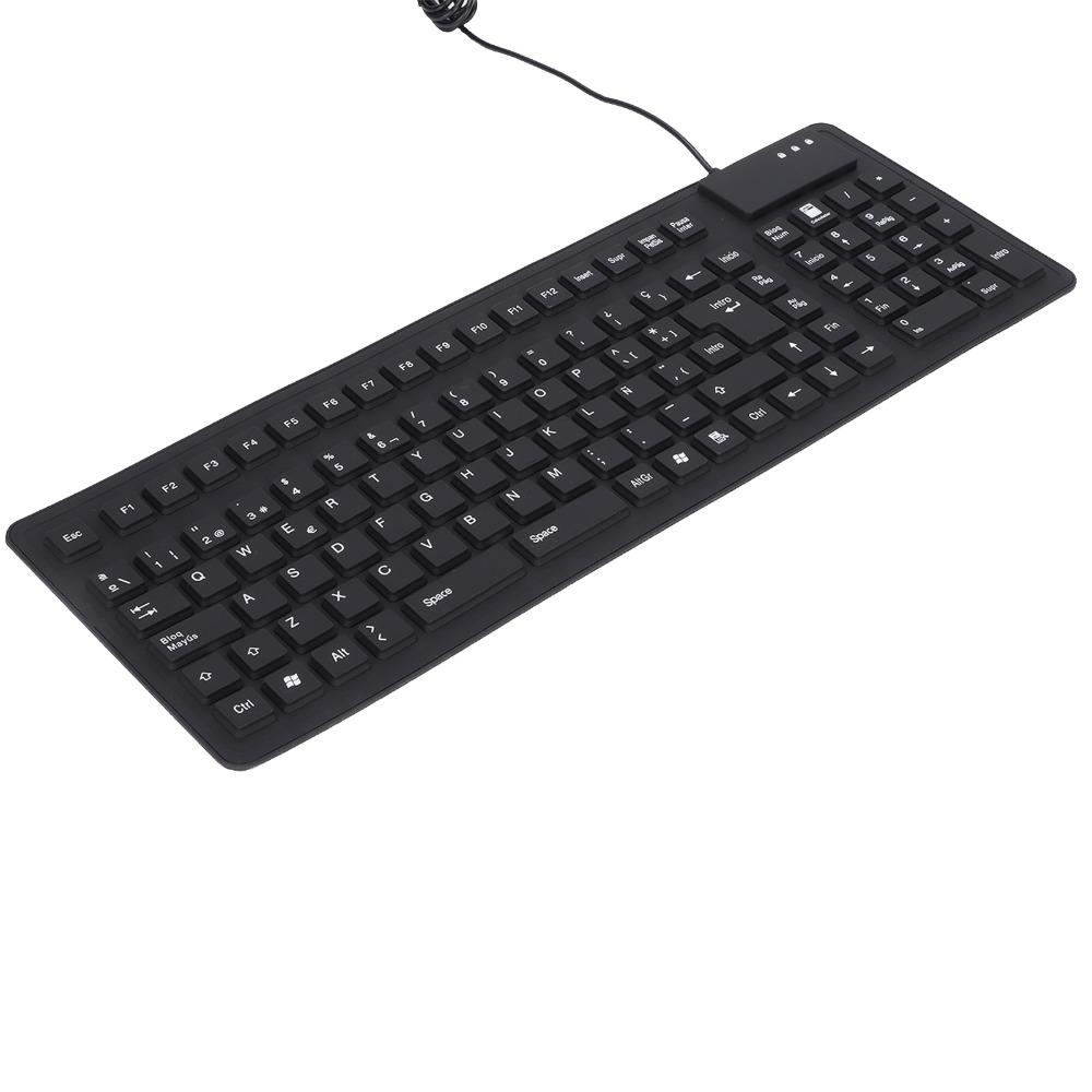 108 Key Silicone Keyboard Waterproof Design Quiet Operation USB Wired Keyboard Dustproof Construction Flexible Material