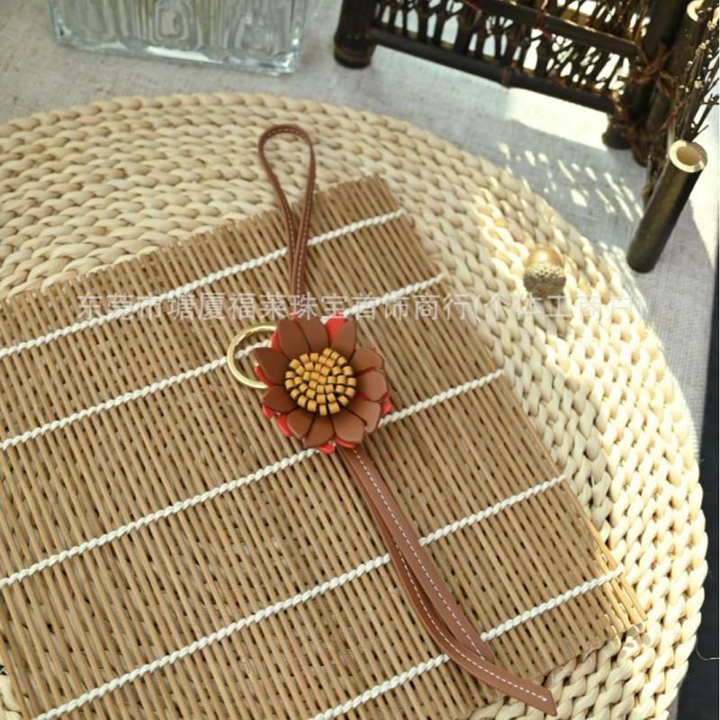 Sunflower Leather Bag Charm Floral Garden Ornament Handbag Decoration