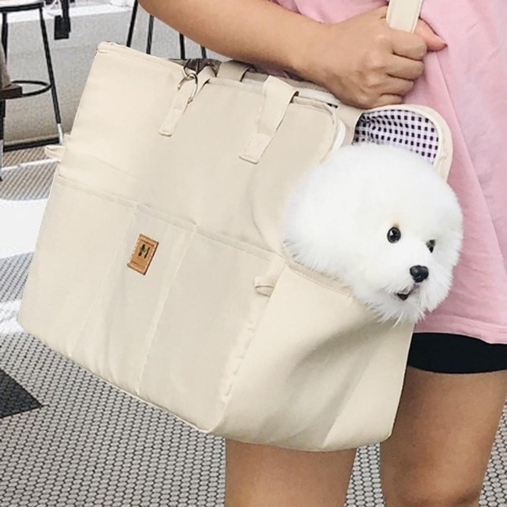 Soft Cat Carrier Bag Portable Dog Car Seat Safety Straps Pet Travel Carrier  Spring Outings marrone