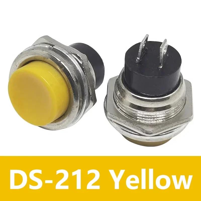 5/20/100Pcs DS-212 Round Push Button Switch ON OFF 16mm Momentary Switch 2 Pin Self-Reset Switch Electric Power Switches Switches Oil Pressure 6