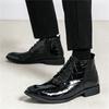 Winter Fashion Brand Designer Men's Pointed Lace Up Casual Chelsea Shoes Wedding Dress Motorcycle Footwear High Top Ankle Boots