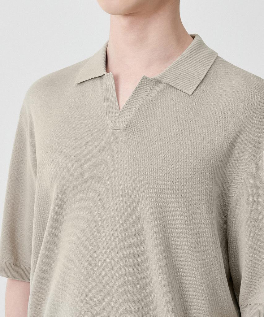 MUSINSA STANDARD Cool Touch Slit Neck Knitted Polo Shirt [Grayish Beige]