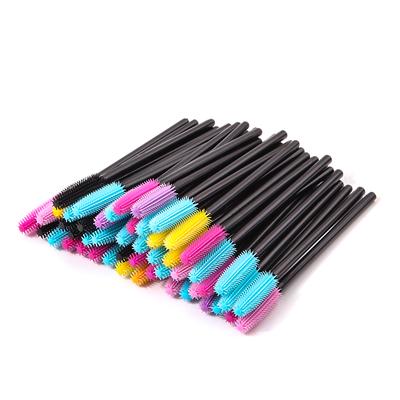 50 Stück Silikon Mascara-Stäbe Applikator Einweg Wimpernbürsten Kamm Beauty Make-up Pinsel für Frauen Wimpernverlängerungs-Werkzeuge
