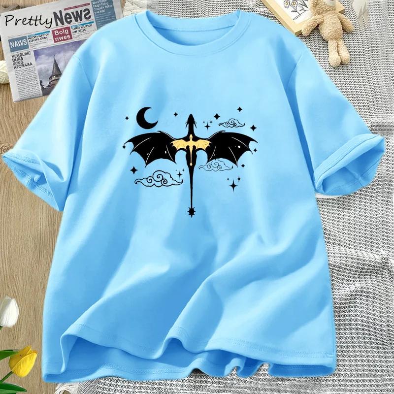 

Dragon Rider Tee Fourth Wing Basgiath War College T Shirt Women Cotton Short Sleeve Book Lover Bookish Tshirt Dark Academia 4XL