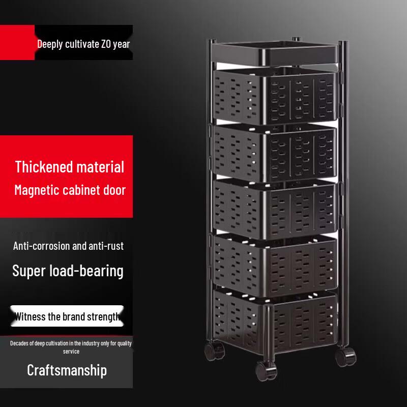 

Rotating Kitchen Storage Rack with Wheels